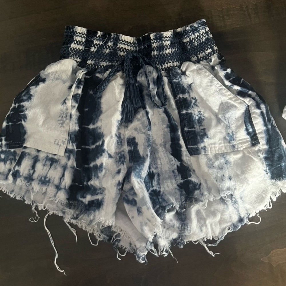 Rewash Navy and White High Waist Shorts